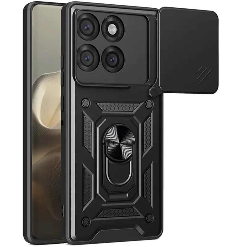 Чехол Ummi Camshield Serge Ring для Motorola Moto G56 5G, Черный / Black, TPU+PC, купить оптом с доставкой