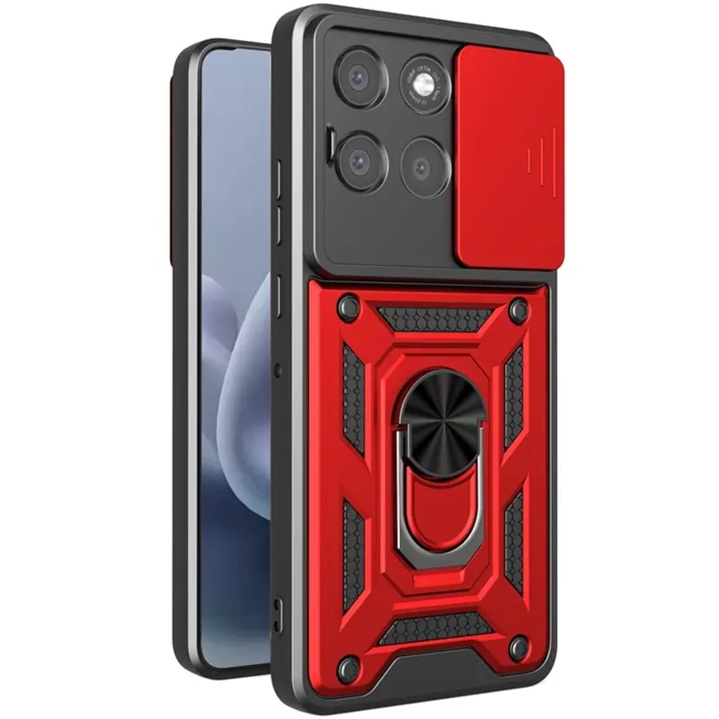 Чохол Ummi Camshield Serge Ring для Motorola Moto G86 5G, Червоний / Red, TPU+PC, купити оптом з доставкою