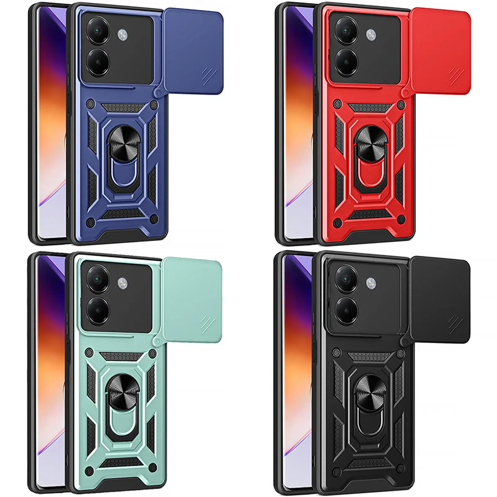 Чехол Ummi Camshield Serge Ring для Xiaomi Poco F7, TPU+PC, купить оптом с доставкой