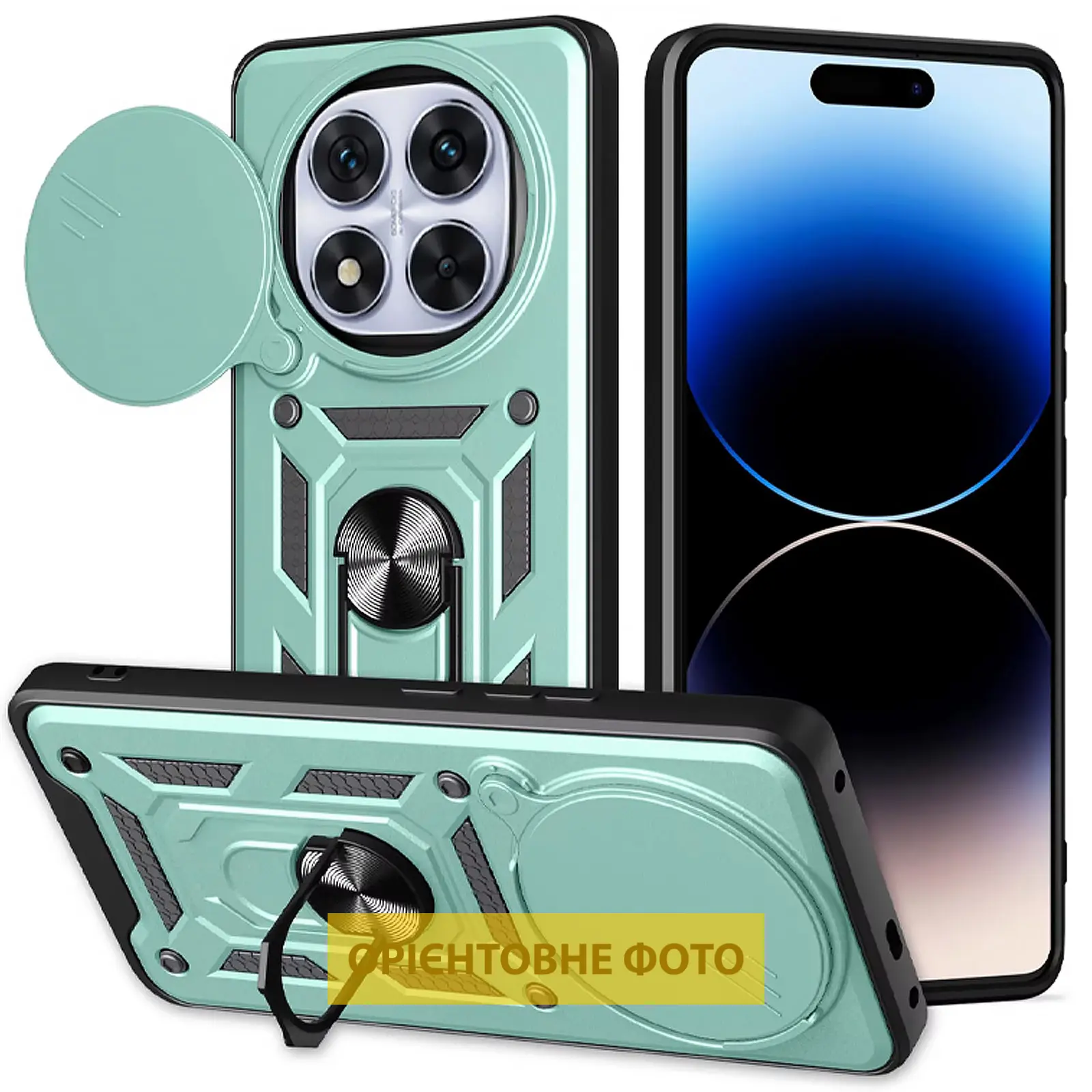 Чехол Ummi Camshield Serge Ring для Xiaomi Redmi 15C (EU) / Poco C85 (EU), Зеленый, TPU+PC, купить оптом с доставкой