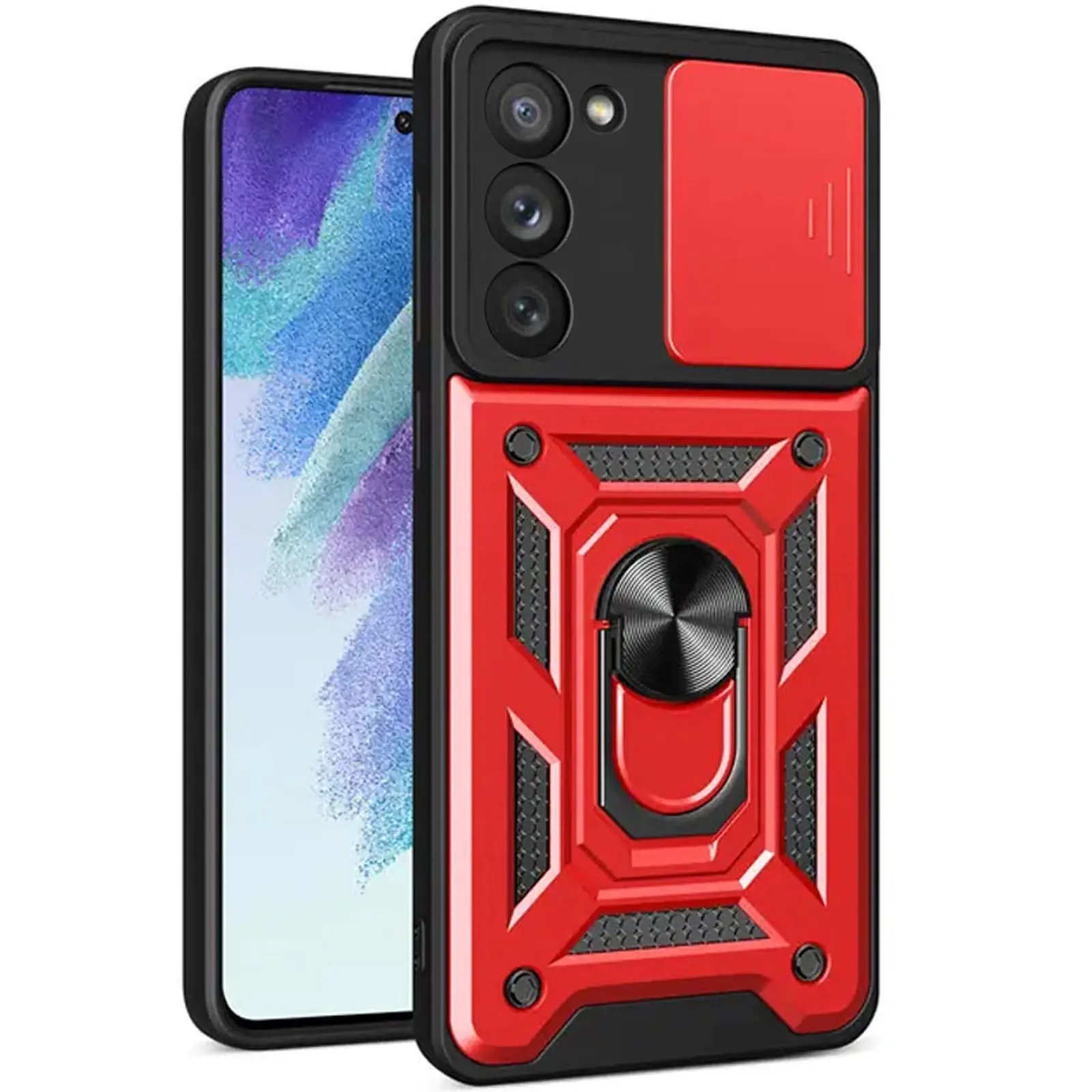 Чехол Ummi Camshield Serge Ring для Xiaomi Redmi 15 (EU), Красный / Red, TPU+PC, купить оптом с доставкой