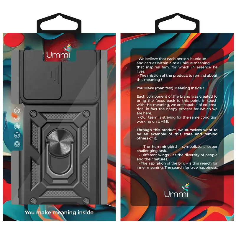 Чехол Ummi Camshield Serge Ring для Xiaomi Redmi 15 (EU), Черный / Black 5, TPU+PC, купить оптом с доставкой