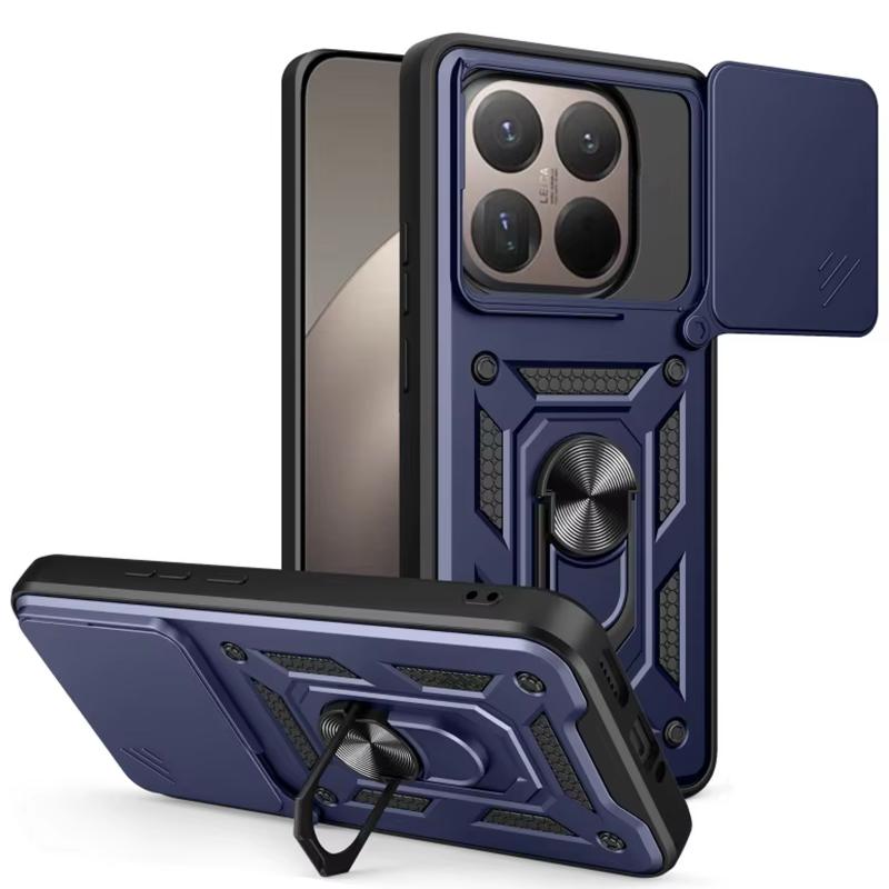 Противоударный чехол Ummi Camshield Serge Ring для Xiaomi 15T | Бронированый с кольцом-подставкой на картинке №1