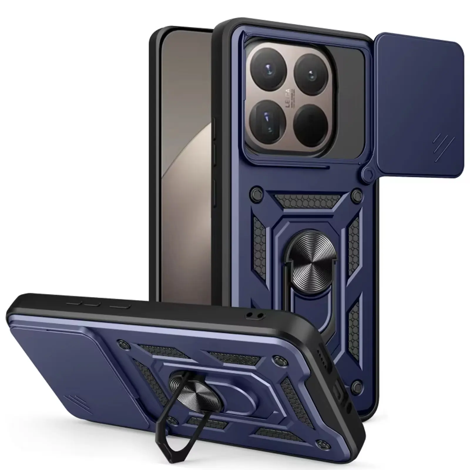 Чехол Ummi Camshield Serge Ring для Xiaomi 15T, Синий / Navy, TPU+PC, купить оптом с доставкой