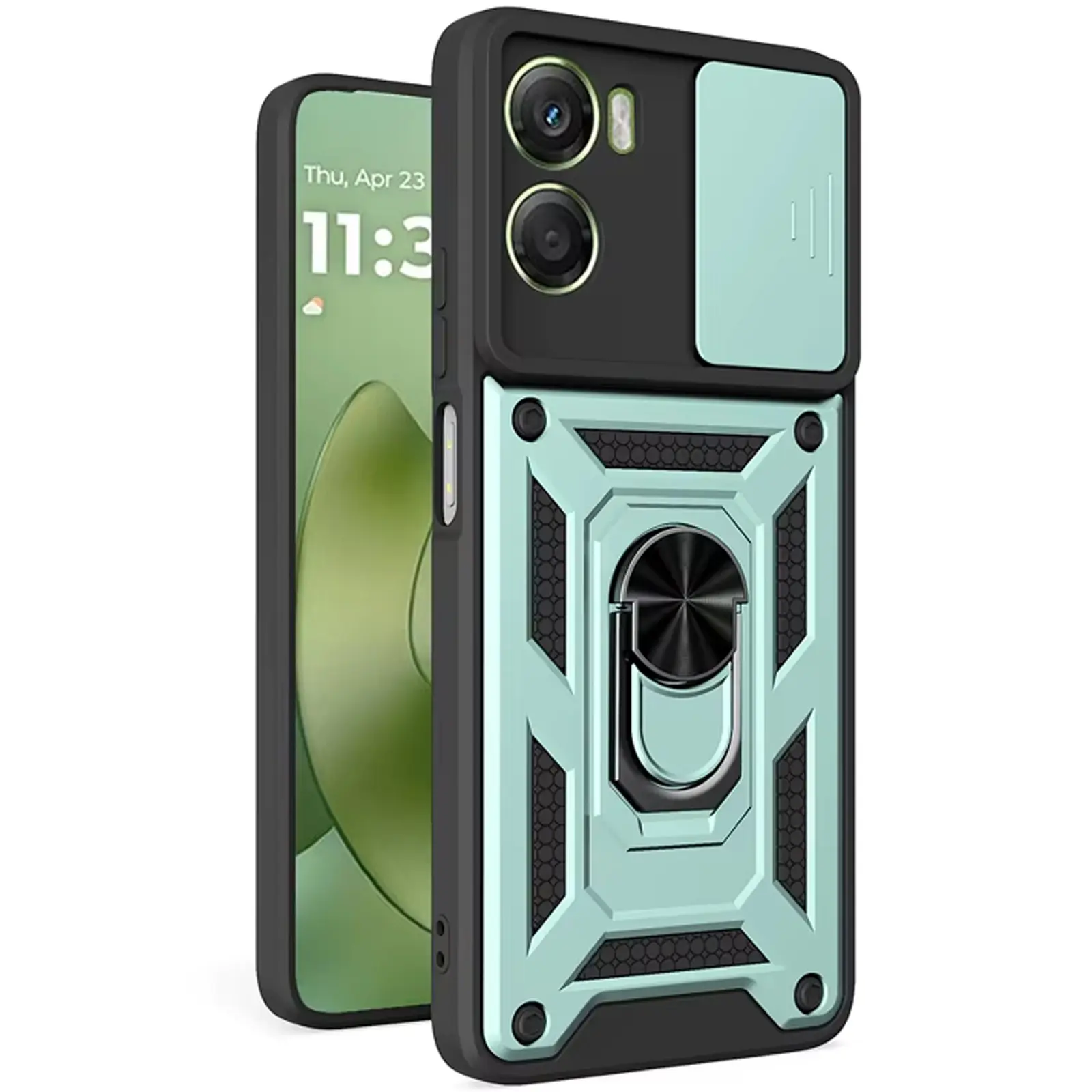 Чехол Ummi Camshield Serge Ring для Motorola Moto G06 / G06 Power, Зеленый / Green 1, TPU+PC, купить оптом с доставкой