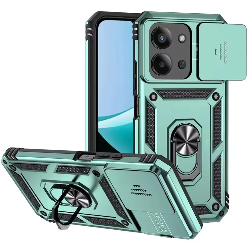 Чехол Ummi Camshield Serge Ring для Xiaomi Redmi 15C (Global) / Poco C85 (Global), Зеленый / Green, TPU+PC, купить оптом с доставкой