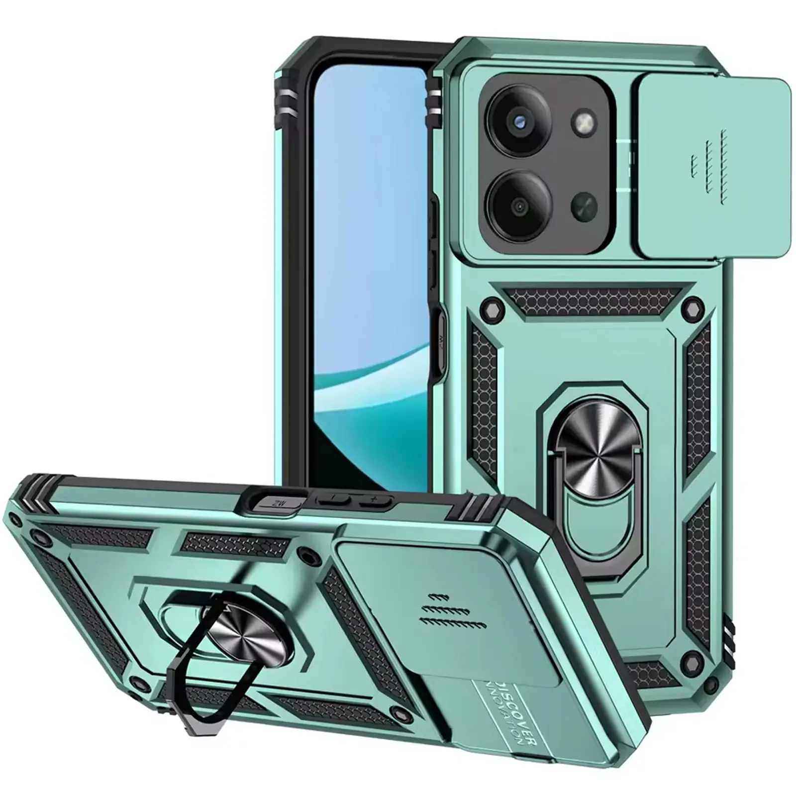 Чехол Ummi Camshield Serge Ring для Xiaomi Redmi 15C (Global) / Poco C85 (Global), Зеленый / Green, TPU+PC, купить оптом с доставкой