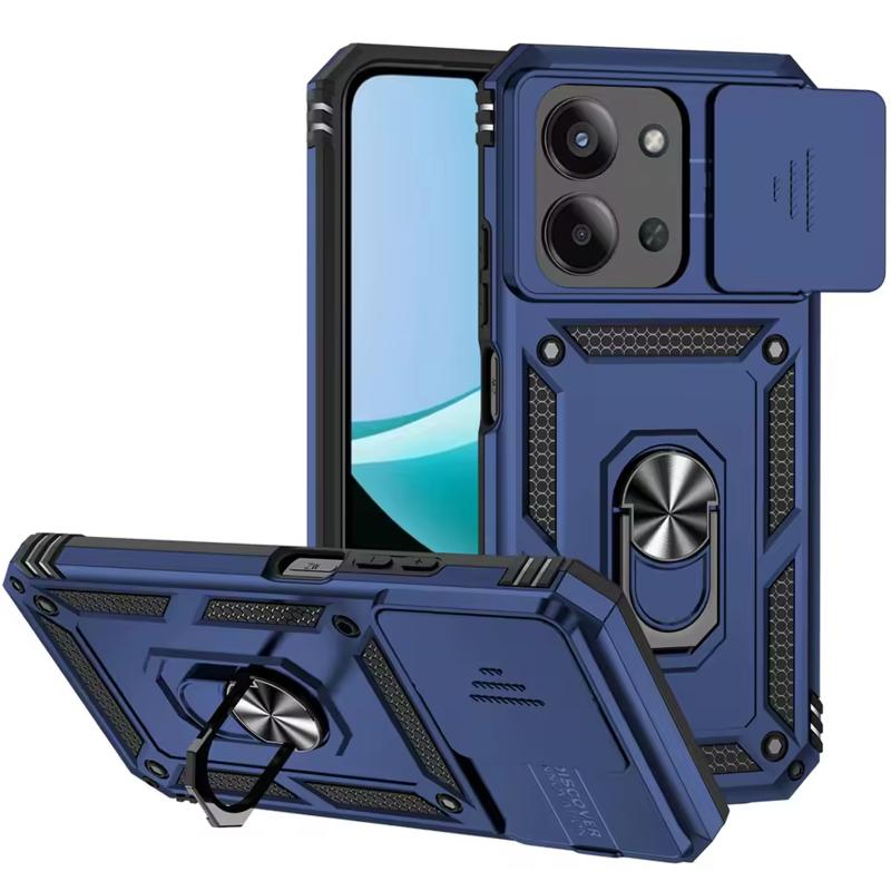 Противоударный чехол Ummi Camshield Serge Ring для Xiaomi Redmi 15C (Global) / Poco C85 (Global) | Бронированый с кольцом-подставкой на картинке №1