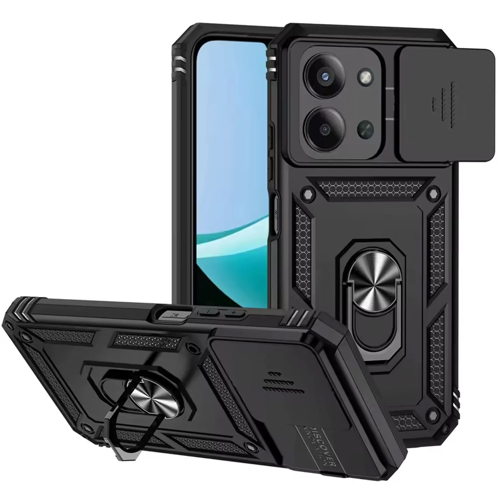 Чохол Ummi Camshield Serge Ring для Xiaomi Redmi 15C (Global) / Poco C85 (Global), Чорний / Black, TPU+PC, купити оптом з доставкою