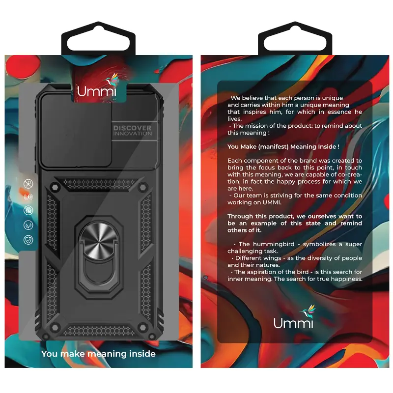 Чохол Ummi Camshield Serge Ring для Xiaomi Redmi 15C (Global) / Poco C85 (Global), Чорний / Black 2, TPU+PC, купити оптом з доставкою