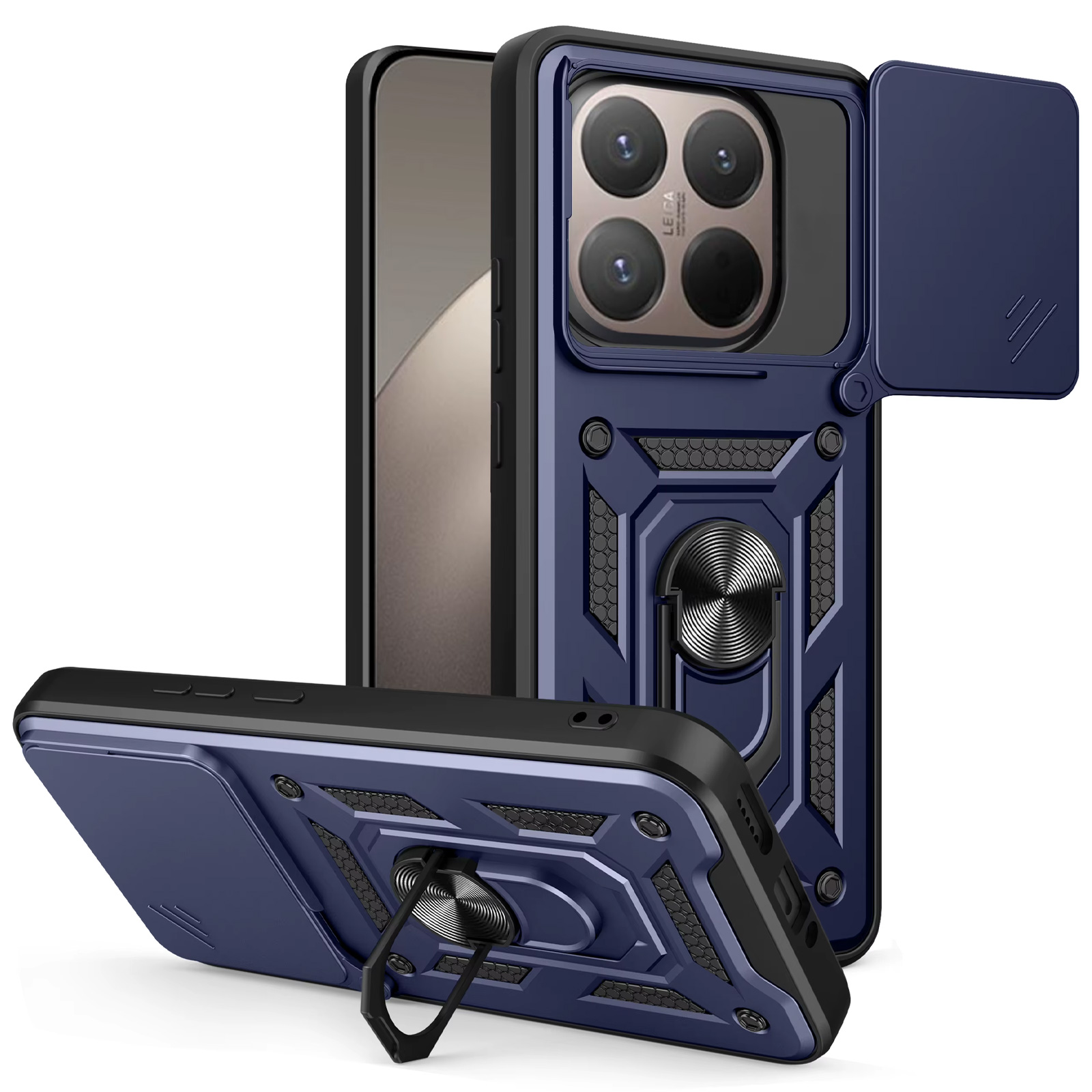 Чехол Ummi Camshield Serge Ring для Xiaomi 17, Синий / Navy, TPU+PC, купить оптом с доставкой