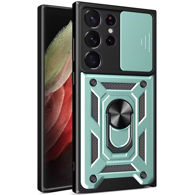 Чохол Ummi Camshield Serge Ring для Samsung Galaxy S26 Ultra, Зелений / Green, TPU+PC, купити оптом з доставкою