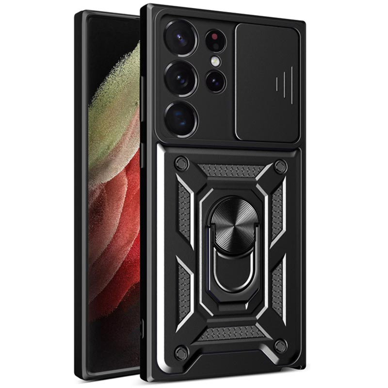 Чохол Ummi Camshield Serge Ring для Samsung Galaxy S26 Ultra, Чорний / Black, TPU+PC, купити оптом з доставкою