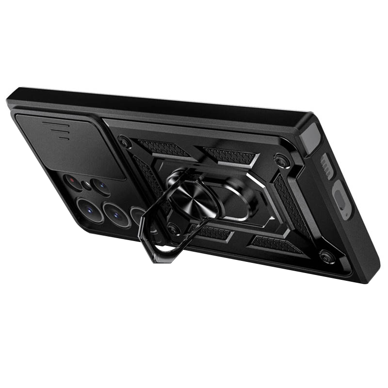Чохол Ummi Camshield Serge Ring для Samsung Galaxy S26 Ultra, Чорний / Black 2, TPU+PC, купити оптом з доставкою