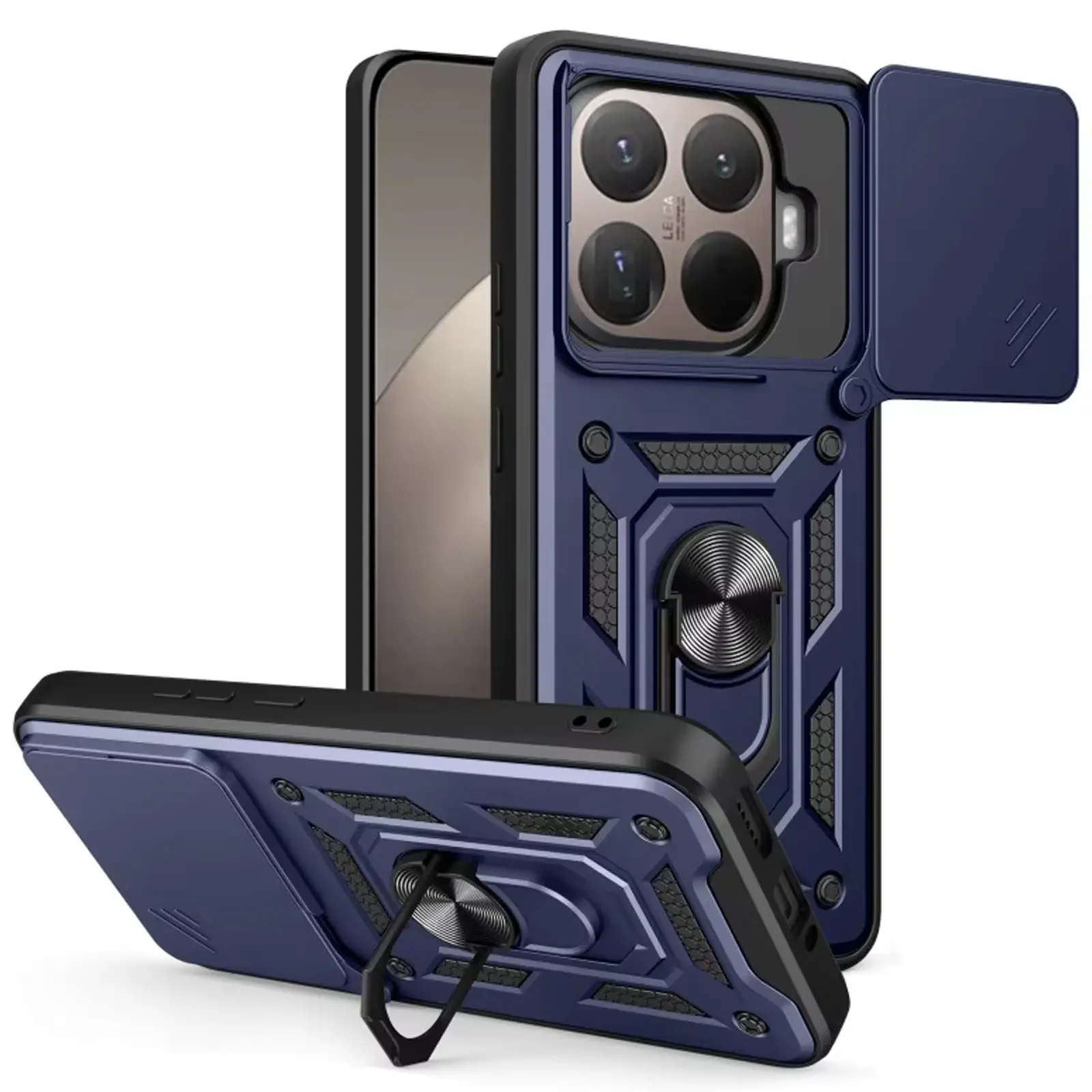 Чехол Ummi Camshield Serge Ring для Xiaomi 15T Pro, Синий / Navy, TPU+PC, купить оптом с доставкой