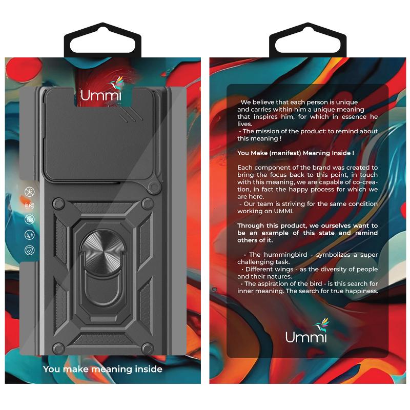 Противоударный чехол Ummi Camshield Serge Ring для Xiaomi 15T Pro | Бронированый с кольцом-подставкой на картинке №3