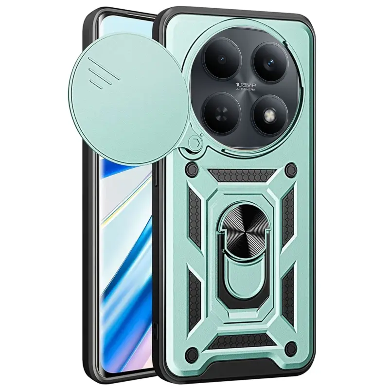 Чехол Ummi Camshield Serge Ring для Xiaomi Redmi Note 15 (EU) / Poco M8 5G, Зеленый / Green, TPU+PC, купить оптом с доставкой