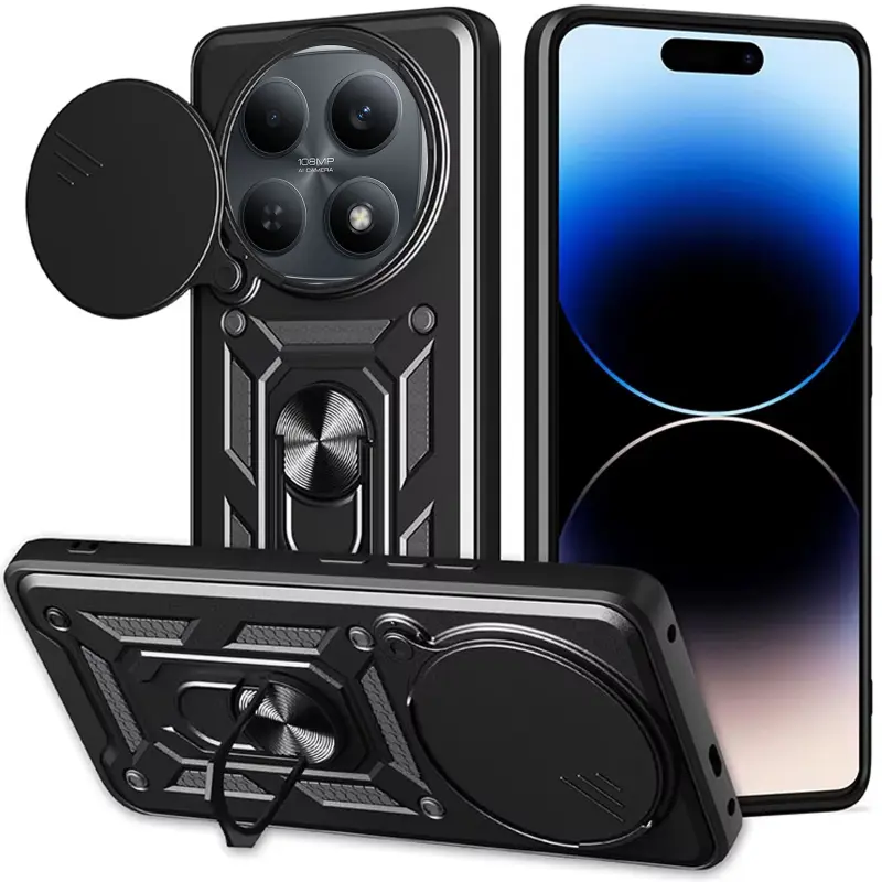 Чехол Ummi Camshield Serge Ring для Xiaomi Redmi Note 15 (EU) / Poco M8 5G, Черный / Black 1, TPU+PC, купить оптом с доставкой