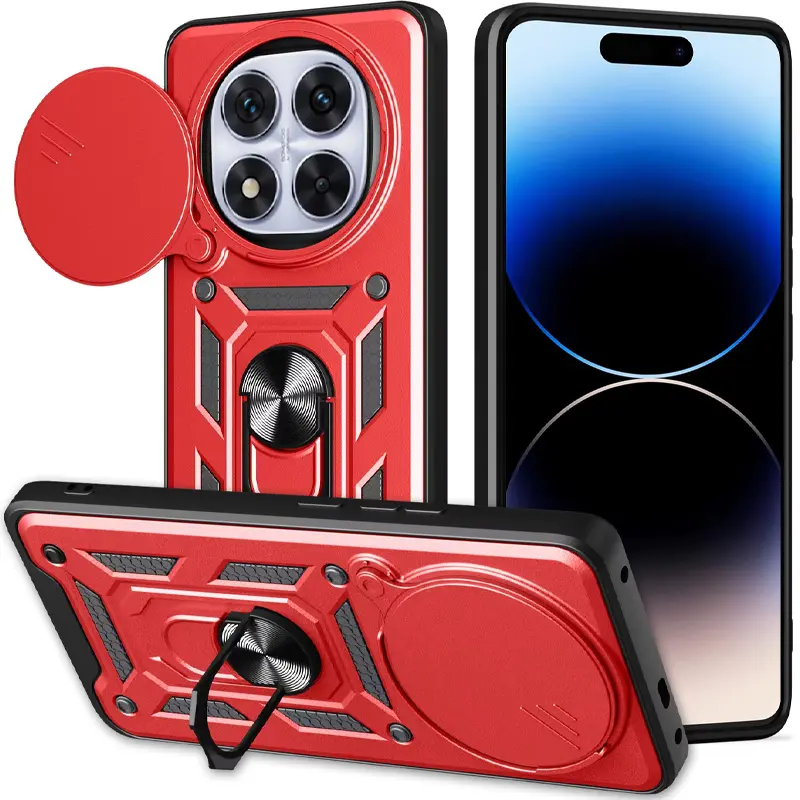 Чехол Ummi Camshield Serge Ring для Xiaomi Redmi Note 15 Pro 4G, Красный / Red 1, TPU+PC, купить оптом с доставкой
