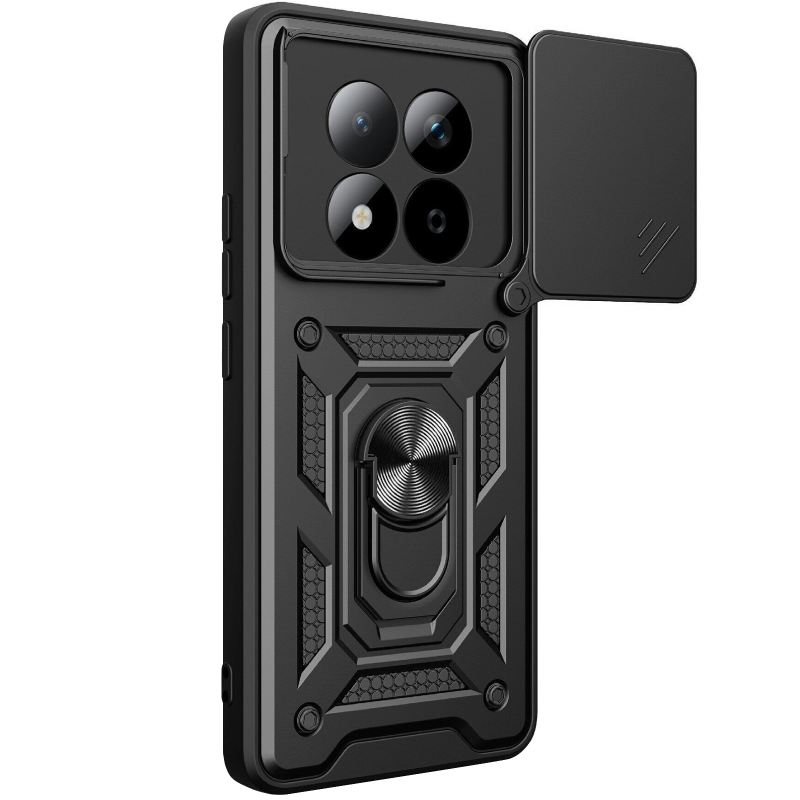 Чохол Ummi Camshield Serge Ring для Xiaomi Redmi Note 15 Pro 4G, Чорний / Black 2, TPU+PC, купити оптом з доставкою