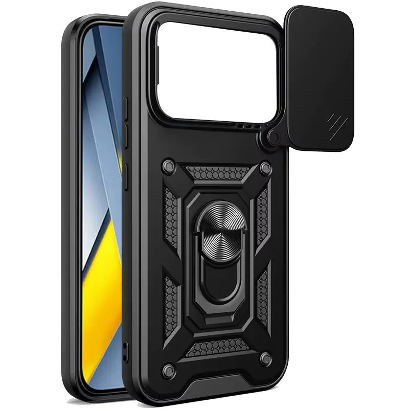 Чехол Ummi Camshield Serge Ring для Xiaomi Poco F8 Pro, Черный / Black 1, TPU+PC, купить оптом с доставкой