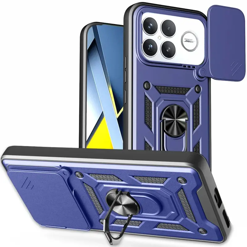 Чохол Ummi Camshield Serge Ring для Xiaomi Poco F8 Ultra, Синій / Navy, TPU+PC, купити оптом з доставкою