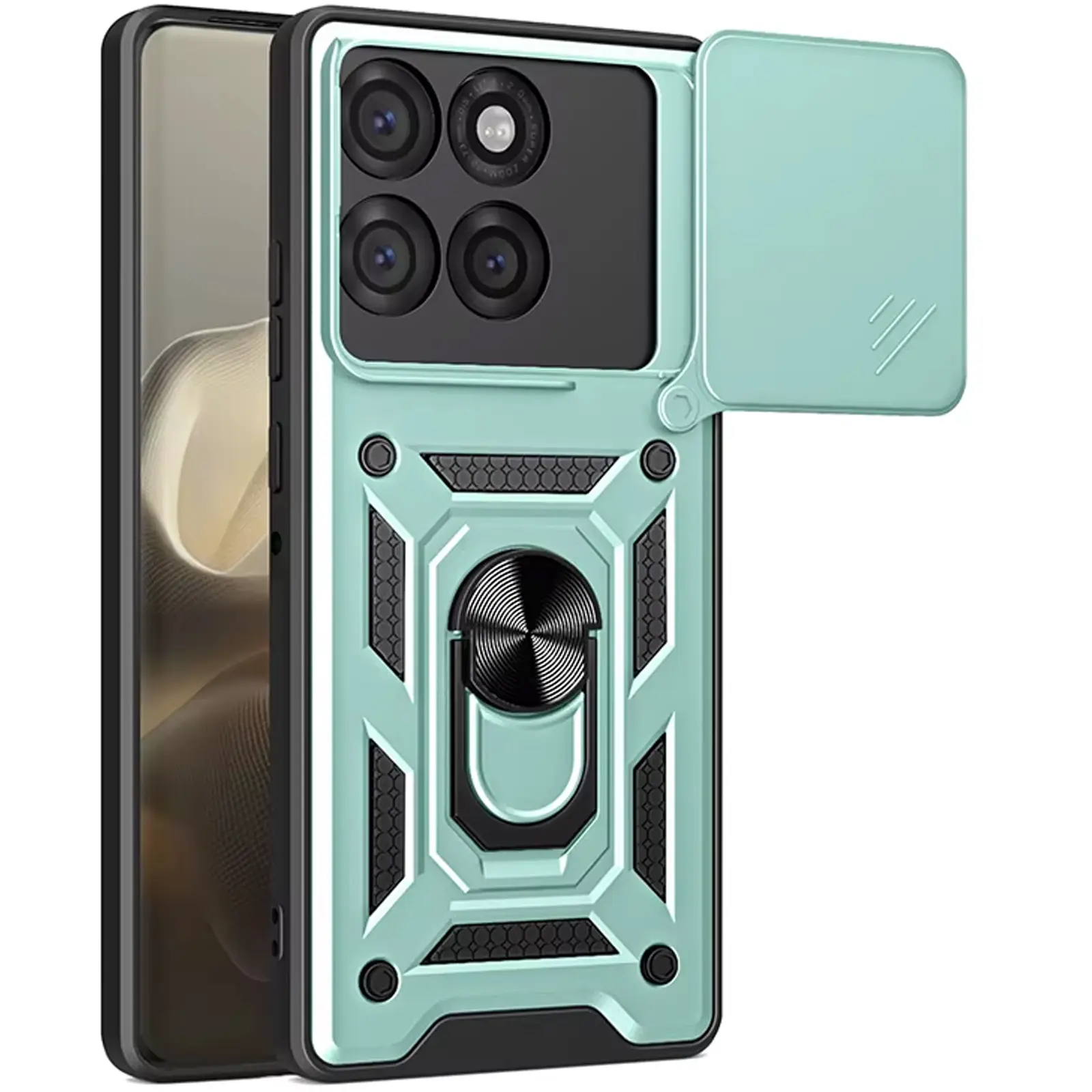 Чехол Ummi Camshield Serge Ring для Motorola Edge 70, Зеленый / Green, TPU+PC, купить оптом с доставкой