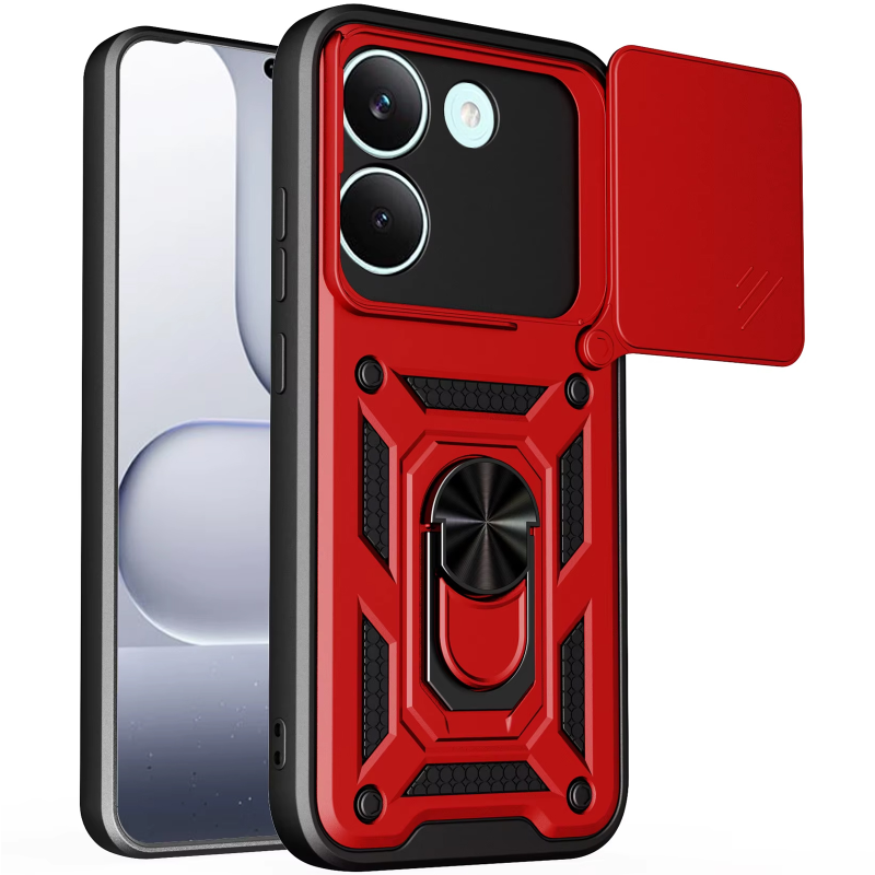 Чехол Ummi Camshield Serge Ring для Xiaomi Poco X8 Pro, Красный / Red, TPU+PC, купить оптом с доставкой