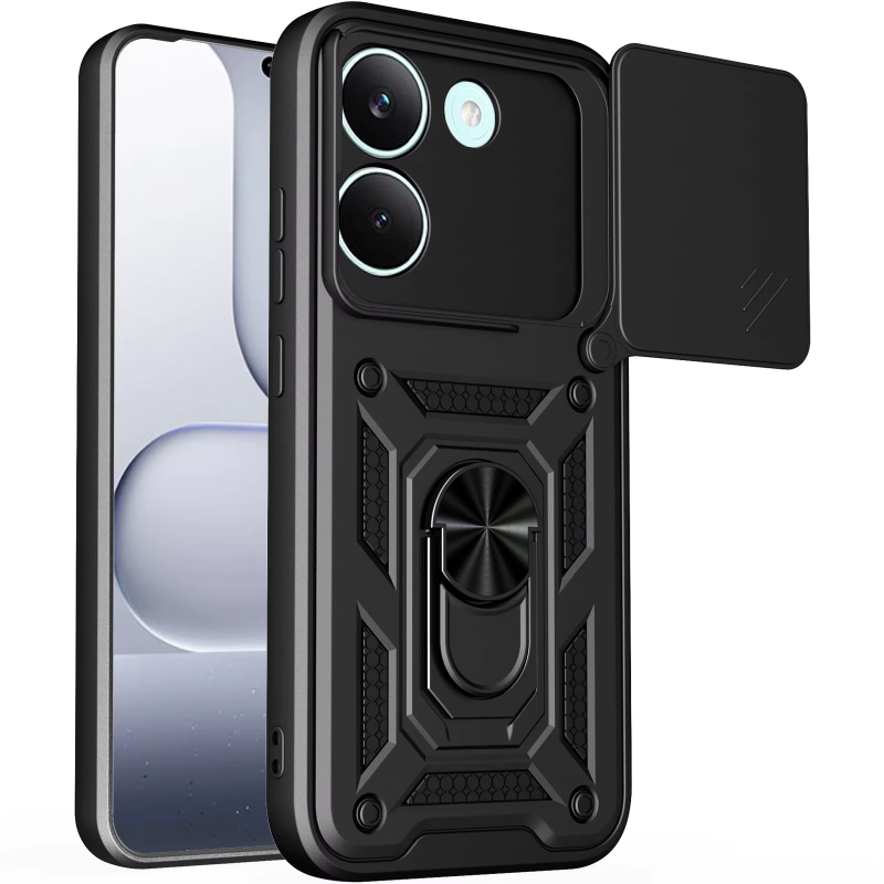 Чехол Ummi Camshield Serge Ring для Xiaomi Poco X8 Pro, Черный / Black, TPU+PC, купить оптом с доставкой