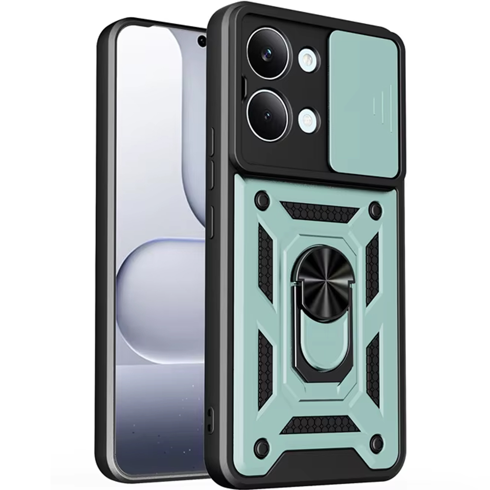 Чехол Ummi Camshield Serge Ring для Xiaomi Poco X8 Pro Max, Зеленый / Green, TPU+PC, купить оптом с доставкой