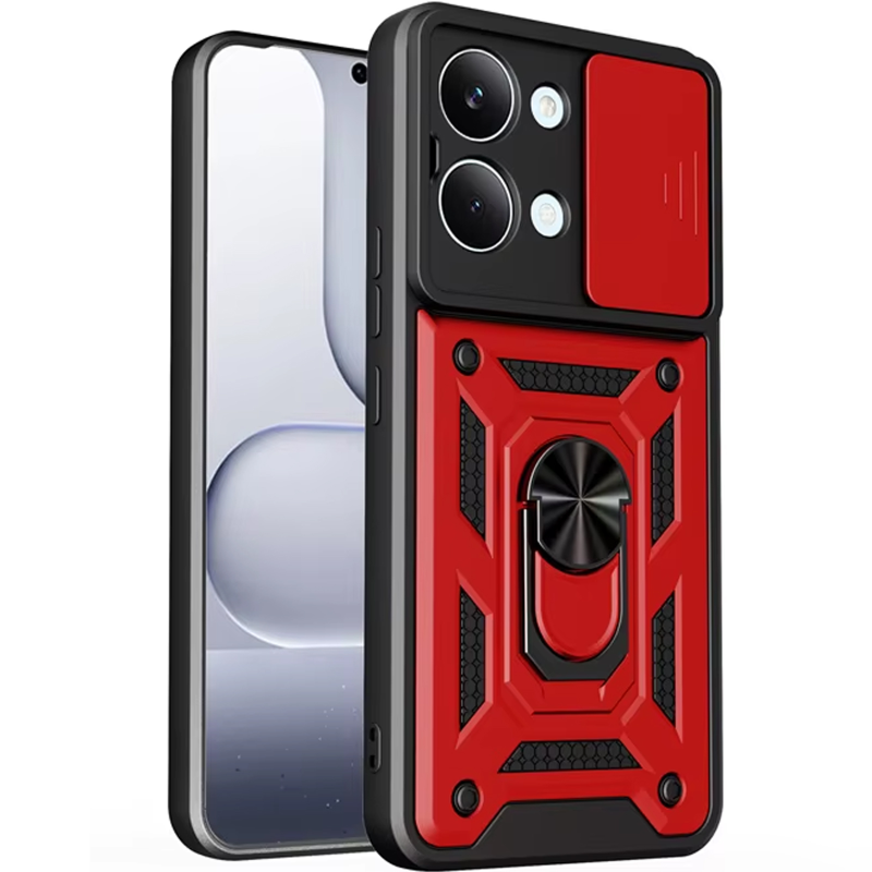 Чехол Ummi Camshield Serge Ring для Xiaomi Poco X8 Pro Max, Красный / Red, TPU+PC, купить оптом с доставкой