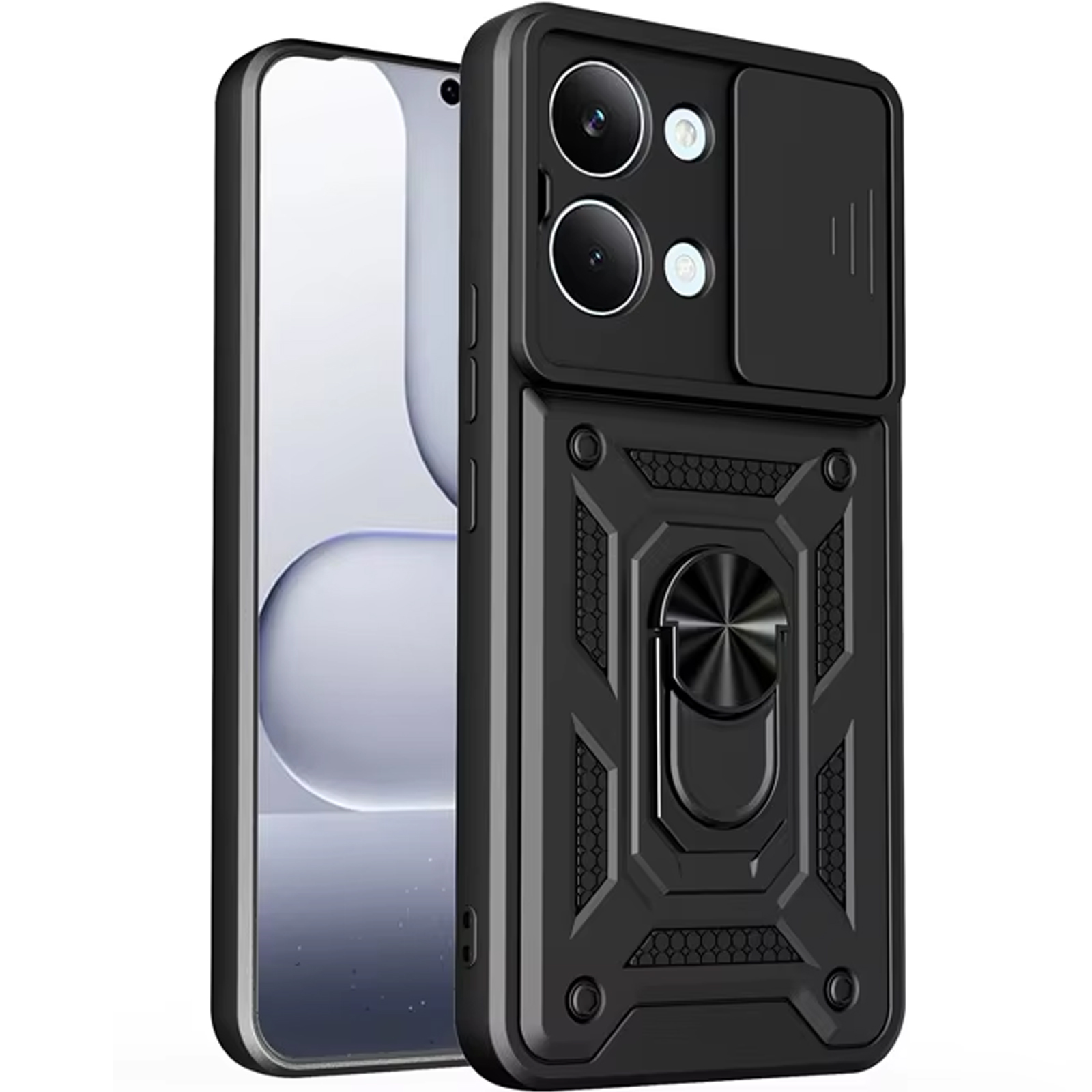 Чехол Ummi Camshield Serge Ring для Xiaomi Poco X8 Pro Max, Черный / Black, TPU+PC, купить оптом с доставкой