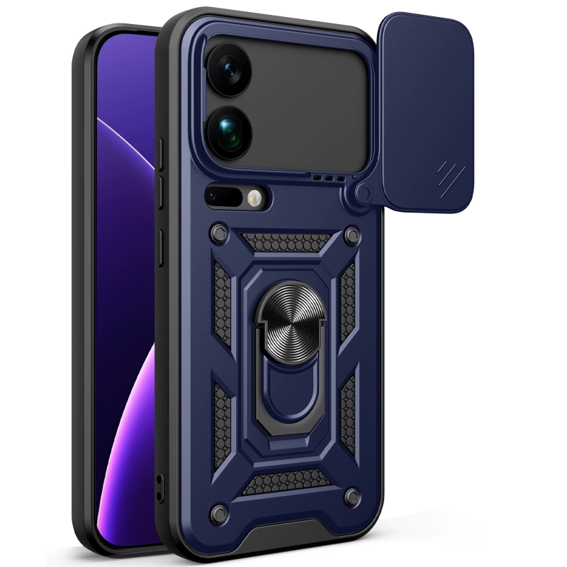 Чехол Ummi Camshield Serge Ring для Xiaomi 17 Ultra, Синий / Navy, TPU+PC, купить оптом с доставкой