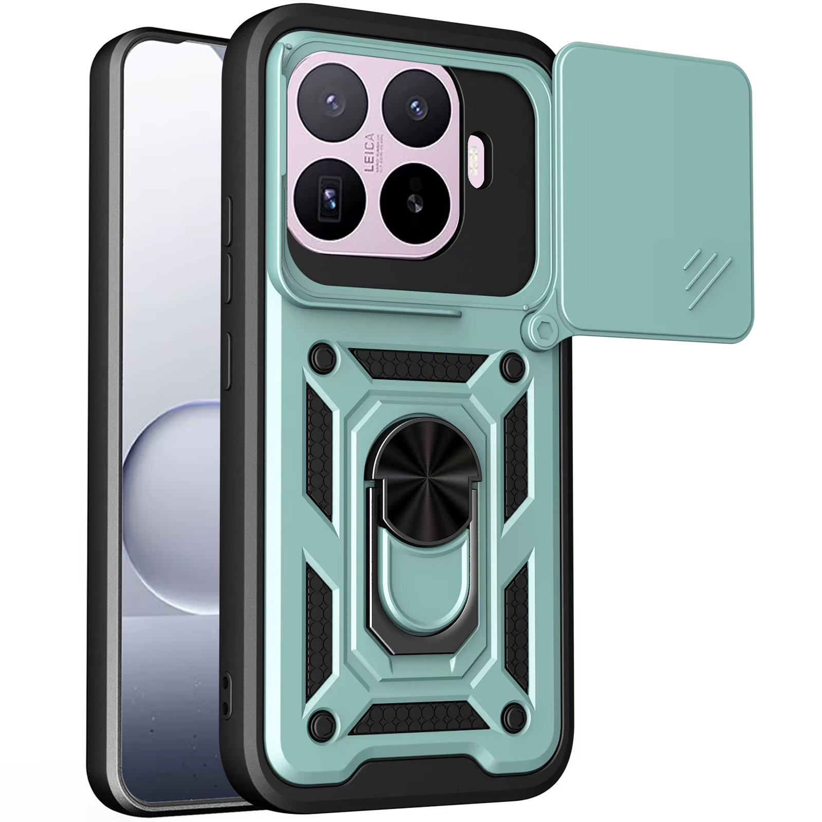 Чехол Ummi Camshield Serge Ring для Xiaomi 17T Pro, Зеленый / Green, TPU+PC, купить оптом с доставкой