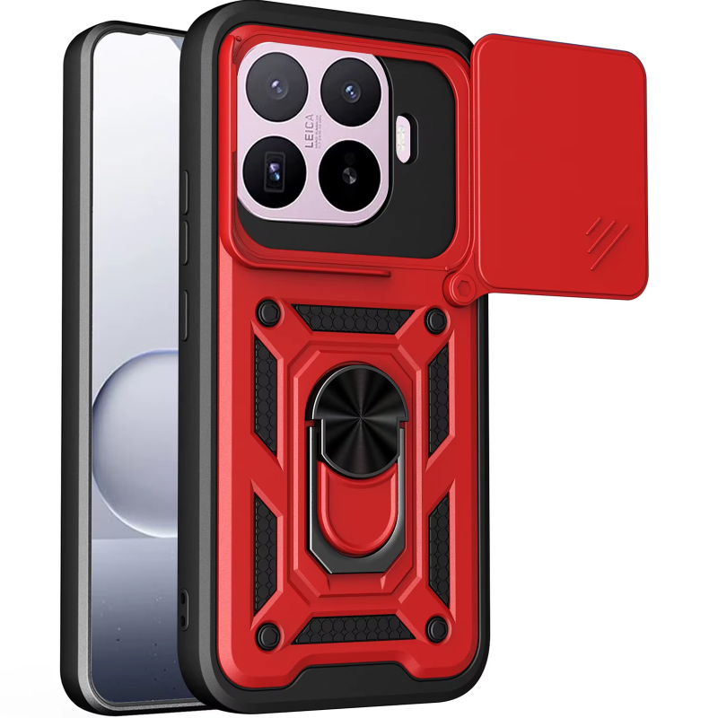 Чехол Ummi Camshield Serge Ring для Xiaomi 17T Pro, Красный / Red, TPU+PC, купить оптом с доставкой