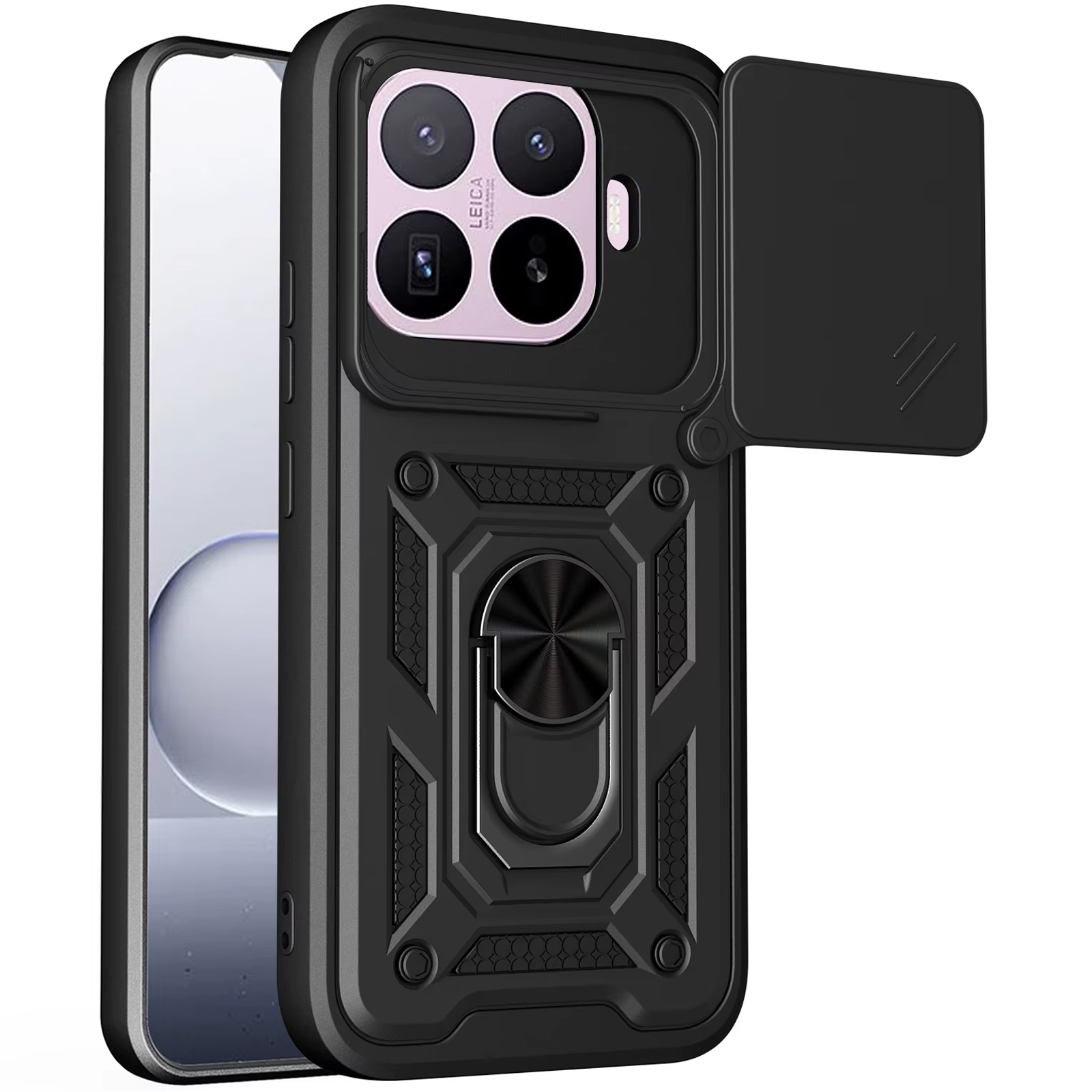 Чехол Ummi Camshield Serge Ring для Xiaomi 17T Pro, Черный / Black, TPU+PC, купить оптом с доставкой