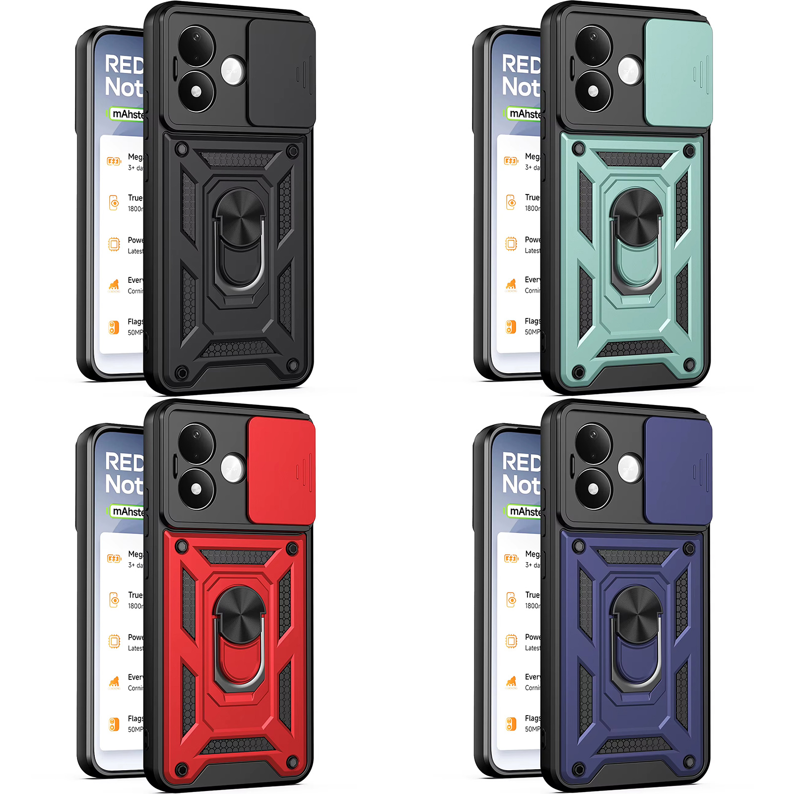 Чехол Ummi Camshield Serge Ring для Xiaomi Redmi Note 17, TPU+PC, купить оптом с доставкой