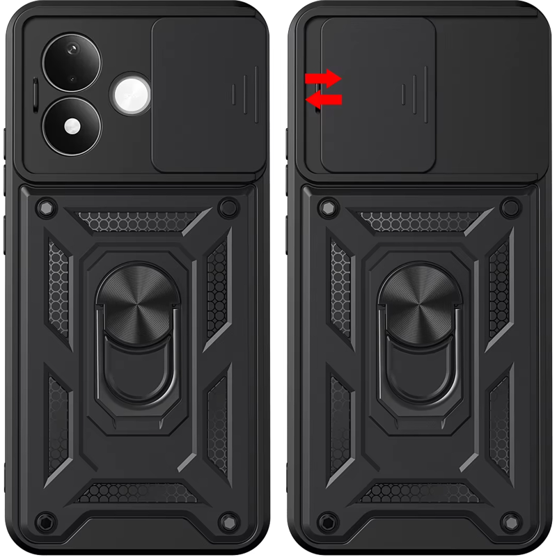 Чехол Ummi Camshield Serge Ring для Xiaomi Redmi Note 17, Черный / Black 1, TPU+PC, купить оптом с доставкой