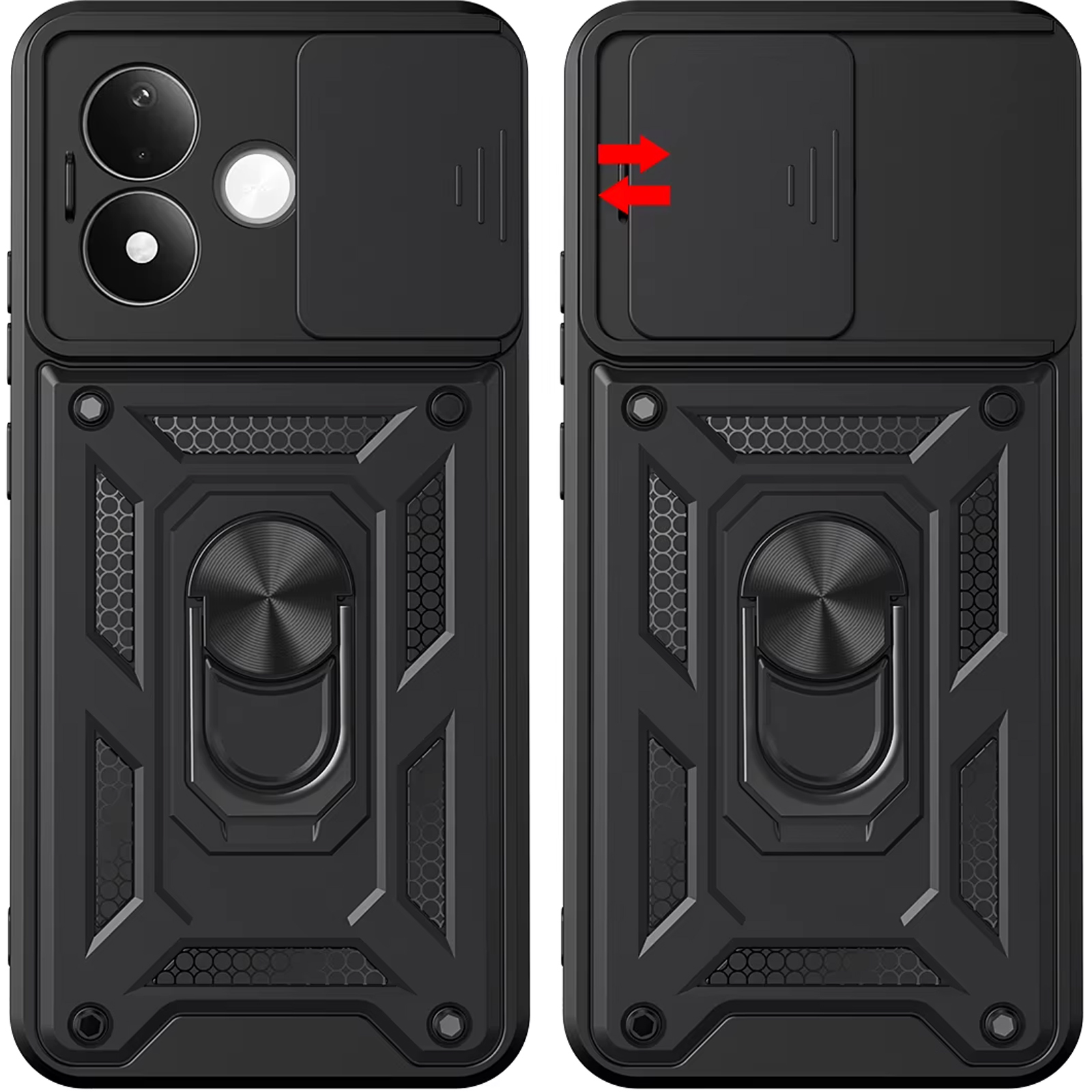Чехол Ummi Camshield Serge Ring для Xiaomi Redmi Note 17, Черный / Black 1, TPU+PC, купить оптом с доставкой