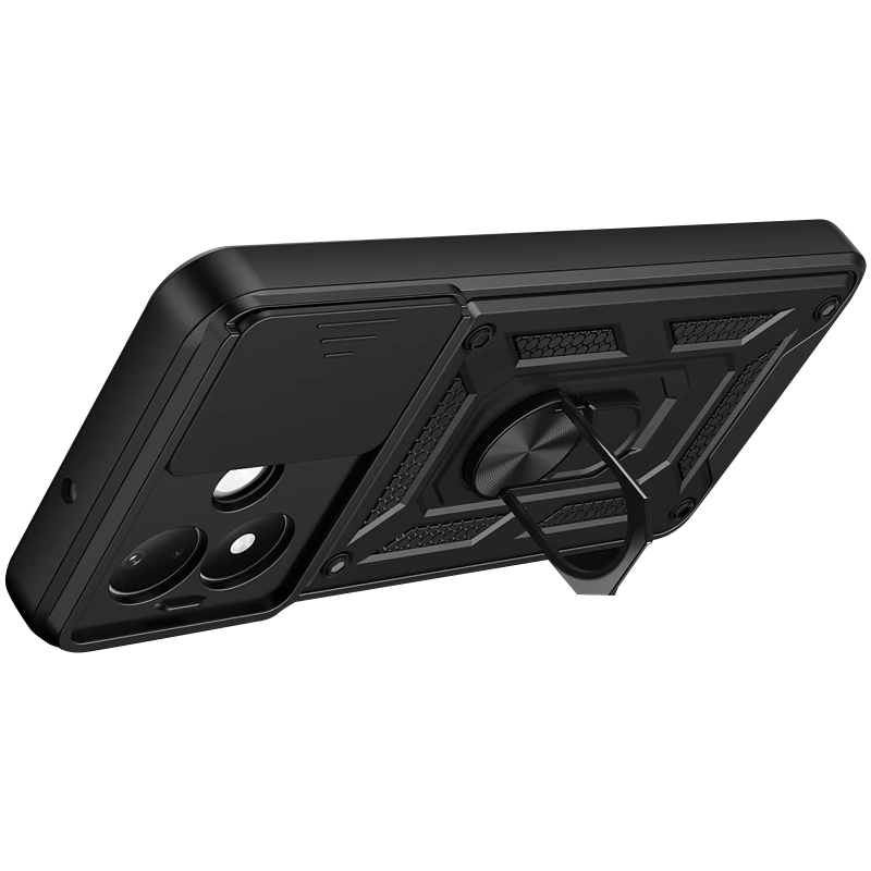 Чехол Ummi Camshield Serge Ring для Xiaomi Redmi Note 17, Черный / Black 2, TPU+PC, купить оптом с доставкой