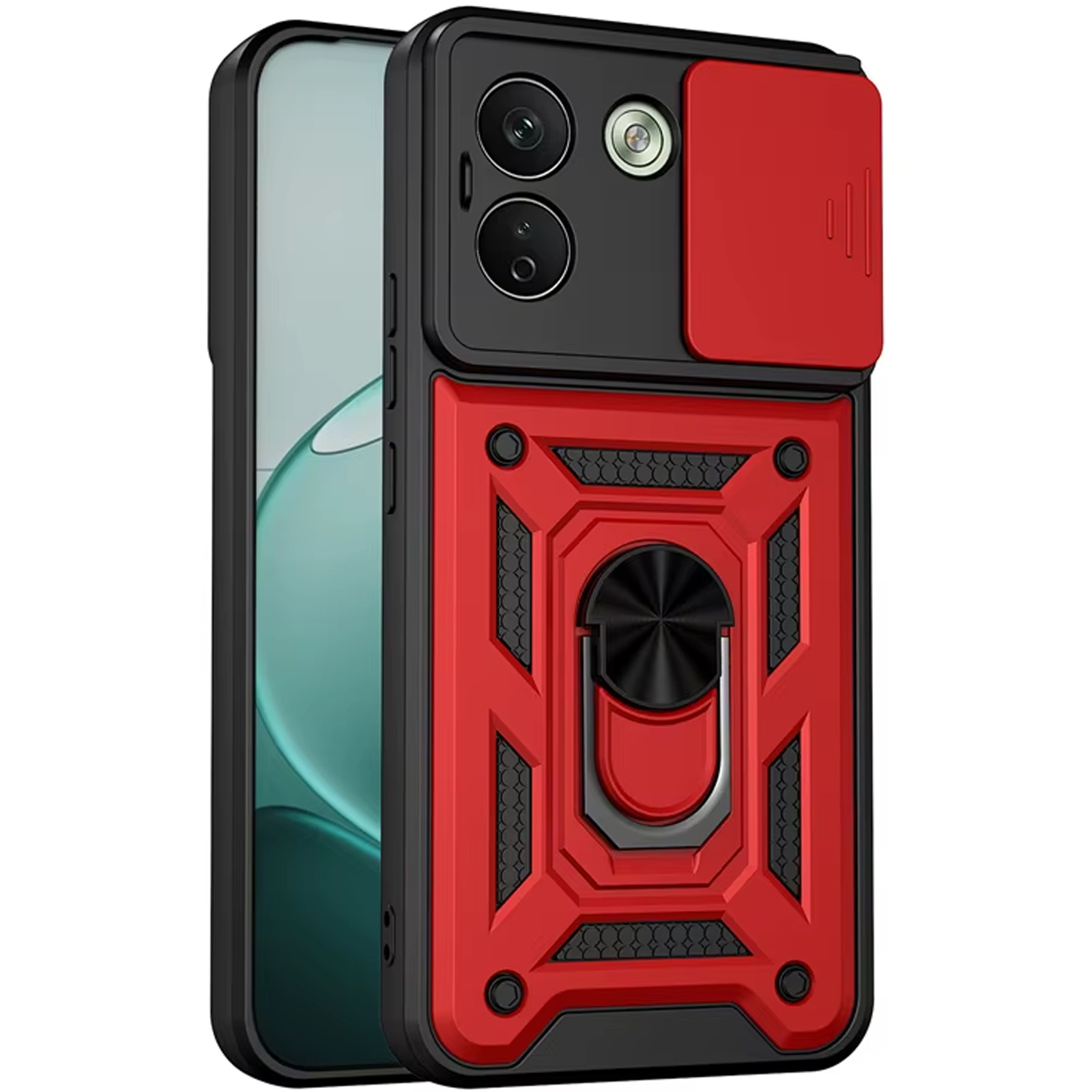 Чехол Ummi Camshield Serge Ring для Xiaomi Redmi Note 17 Pro, Красный / Red, TPU+PC, купить оптом с доставкой