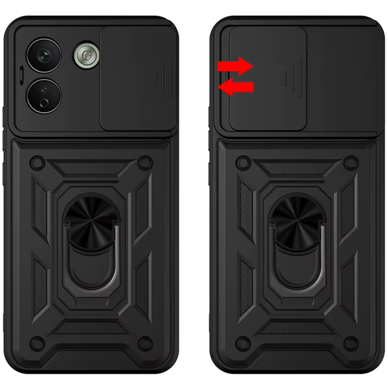 Чехол Ummi Camshield Serge Ring для Xiaomi Redmi Note 17 Pro, Черный / Black 1, TPU+PC, купить оптом с доставкой