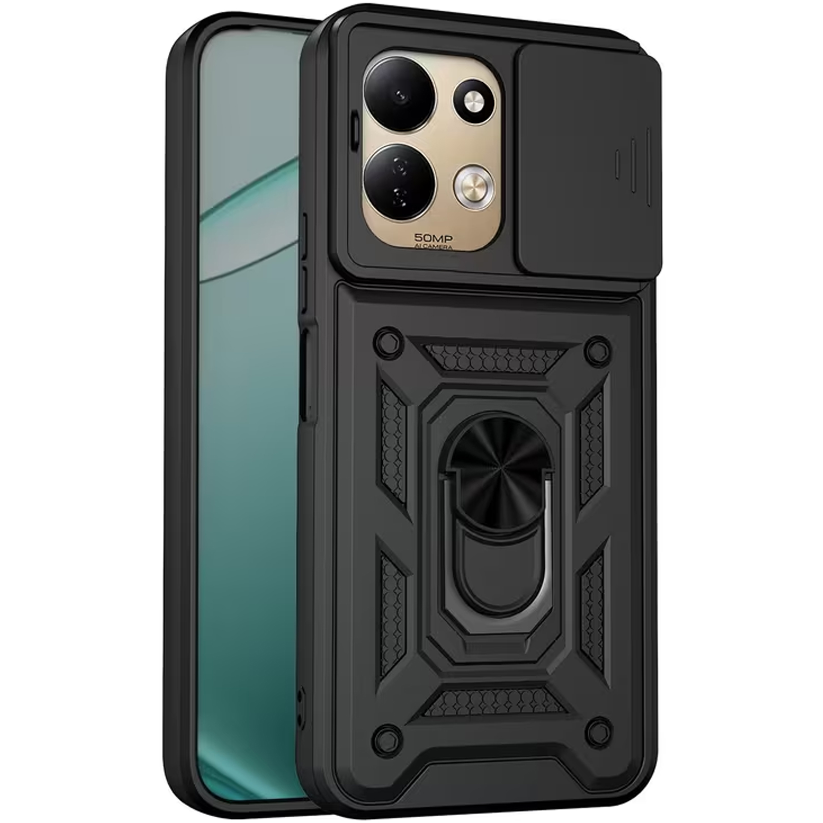 Чехол Ummi Camshield Serge Ring для Xiaomi Redmi 17, Черный / Black, TPU+PC, купить оптом с доставкой
