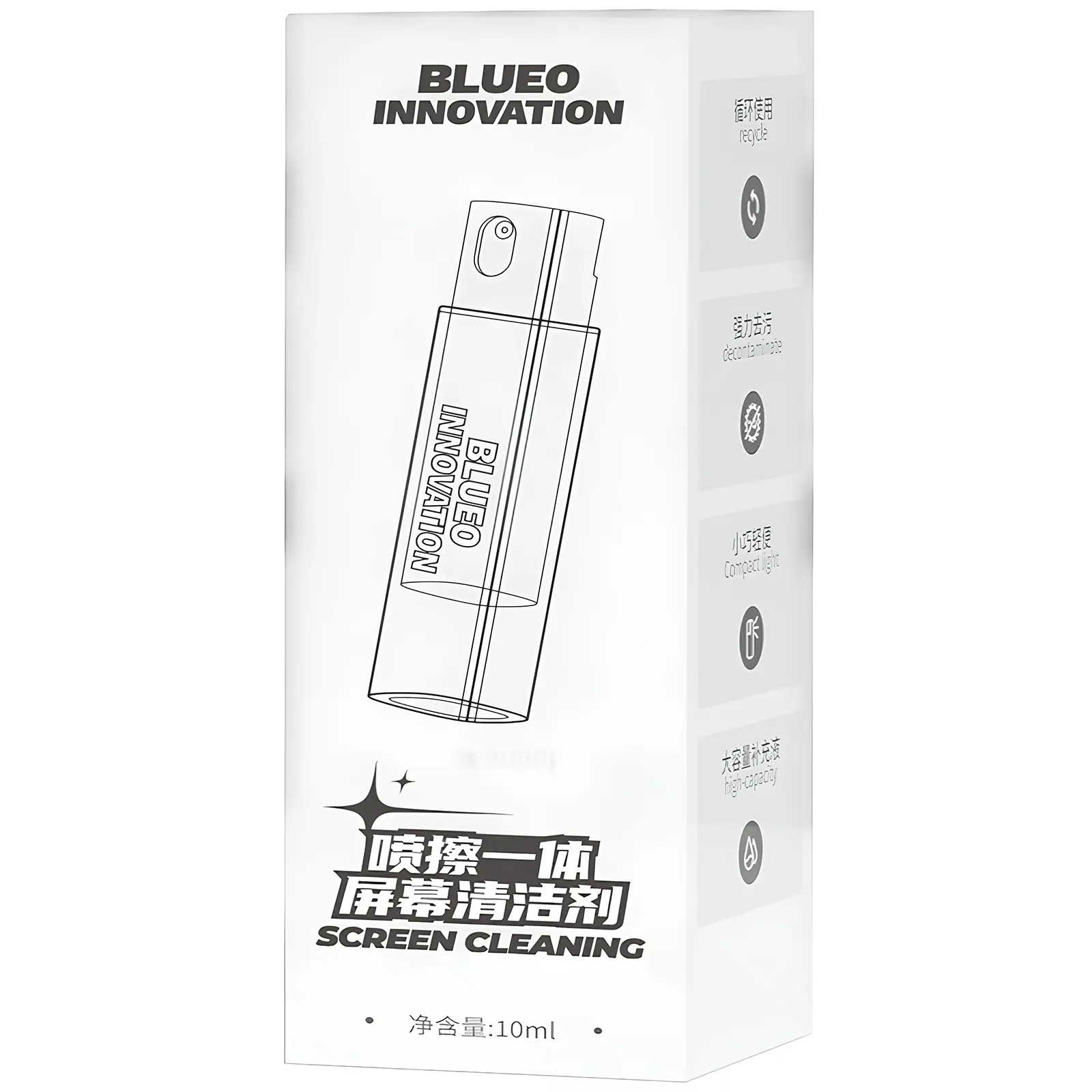 Blueo Спрей для очистки экрана (флакон 10 мл + микрофибра), Серый 3, купить оптом с доставкой