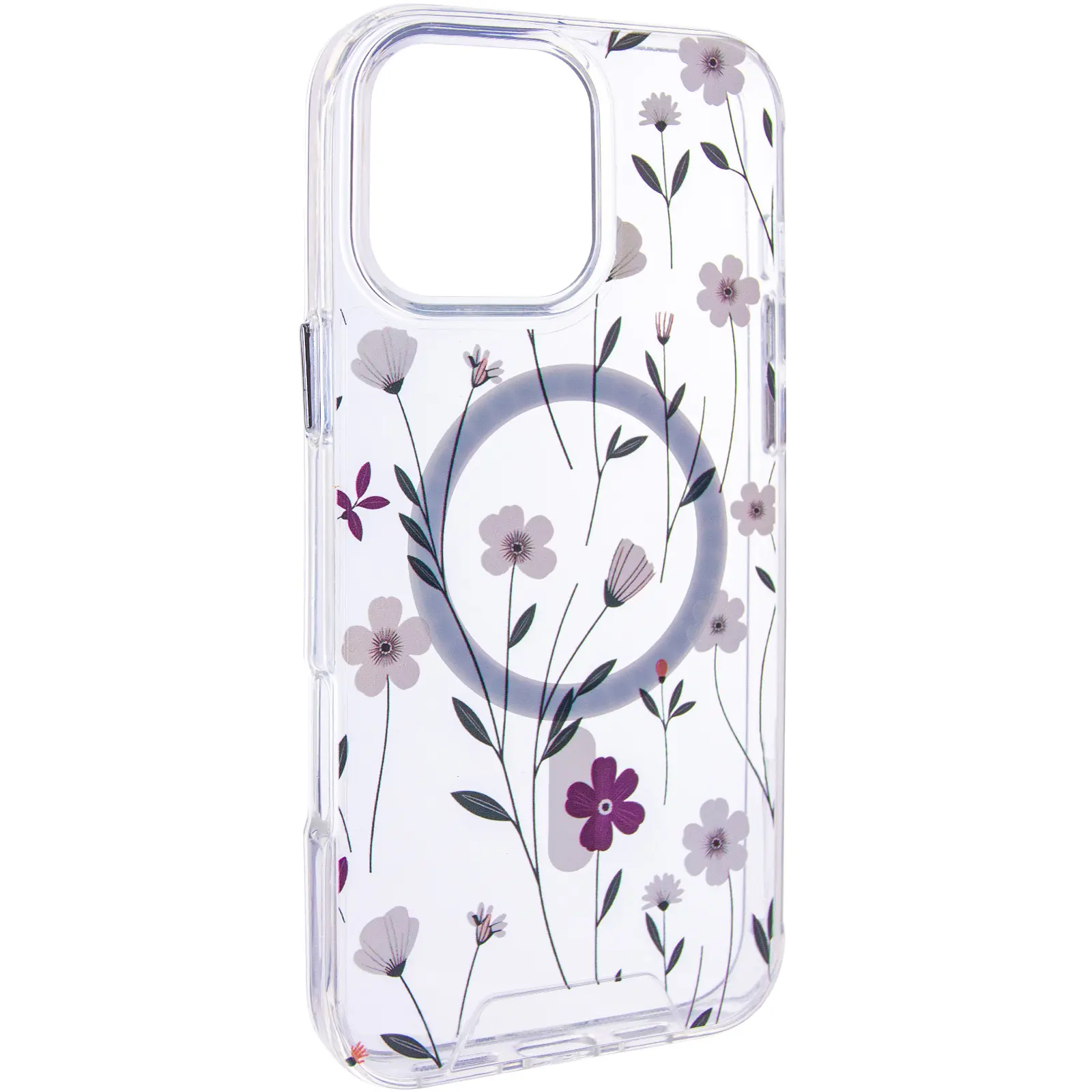 TPU+PC чехол Clear Garden with MagSafe для Apple iPhone 16 Pro Max (6.9"), Cherry Petal, TPU+PC, купить оптом с доставкой