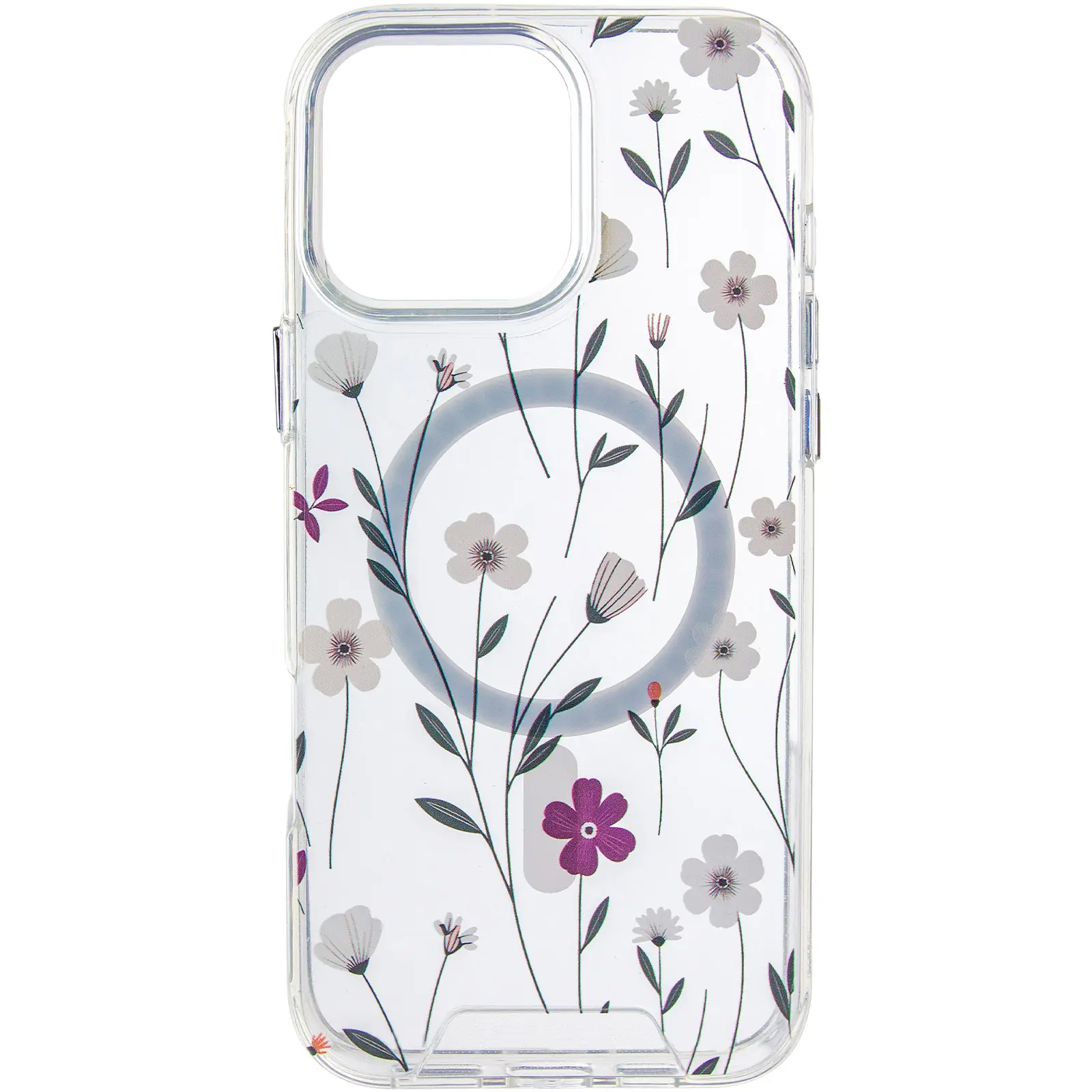 TPU+PC чехол Clear Garden with MagSafe для Apple iPhone 16 Pro Max (6.9"), Cherry Petal 1, TPU+PC, купить оптом с доставкой