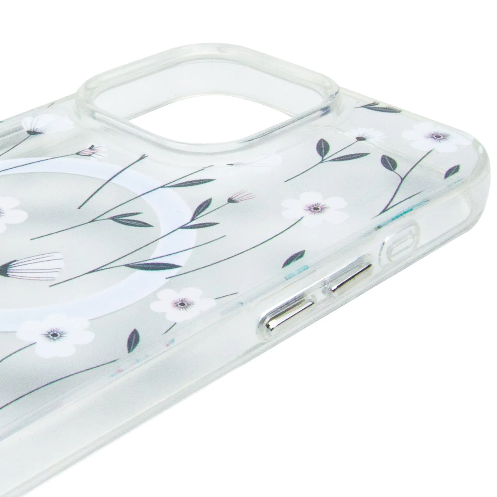 TPU+PC чехол Clear Garden with MagSafe для Apple iPhone 16 Pro Max (6.9"), Cherry Petal 3, TPU+PC, купить оптом с доставкой