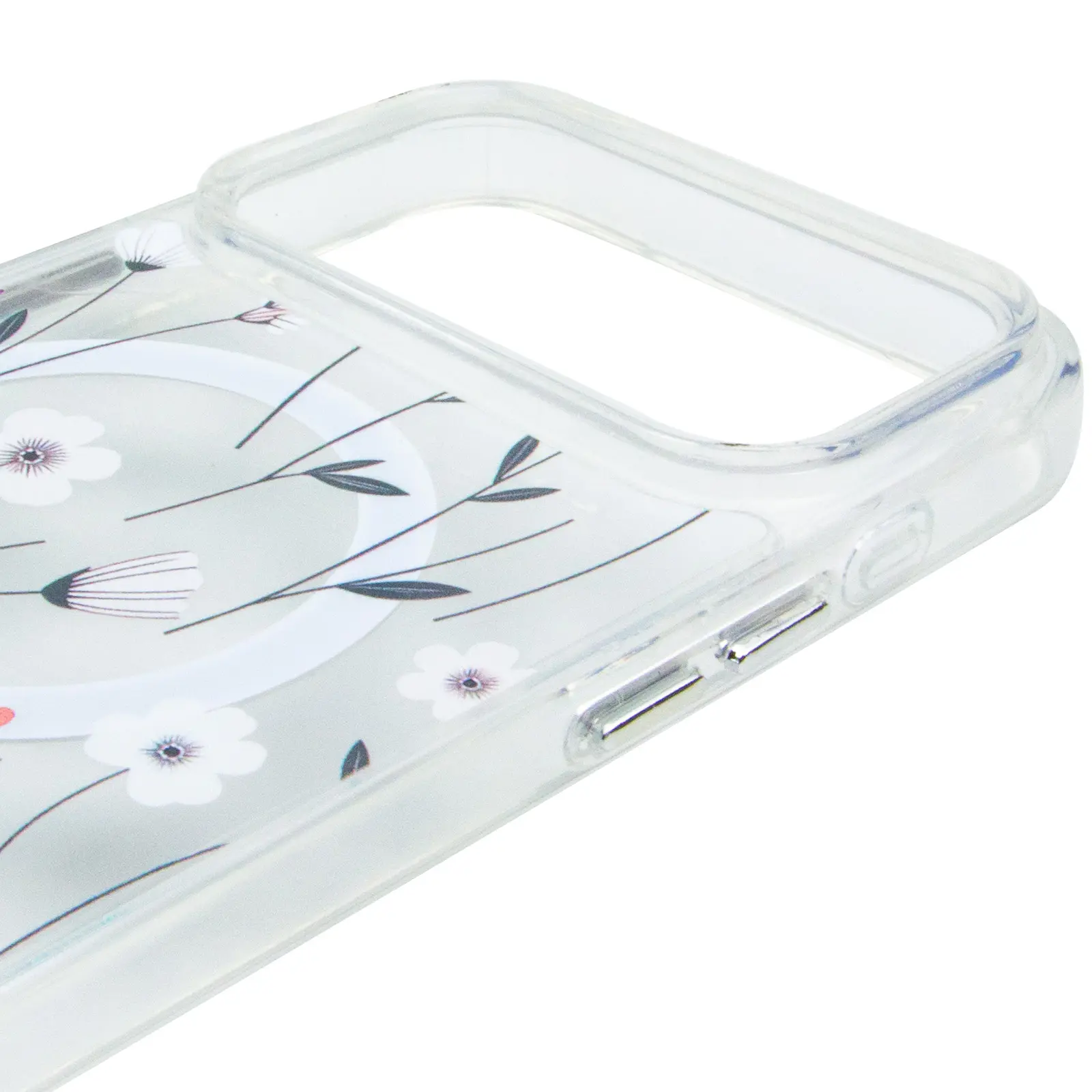 TPU+PC чехол Clear Garden with MagSafe для Apple iPhone 17 Pro (6.3"), Cherry Petal 3, TPU+PC, купить оптом с доставкой