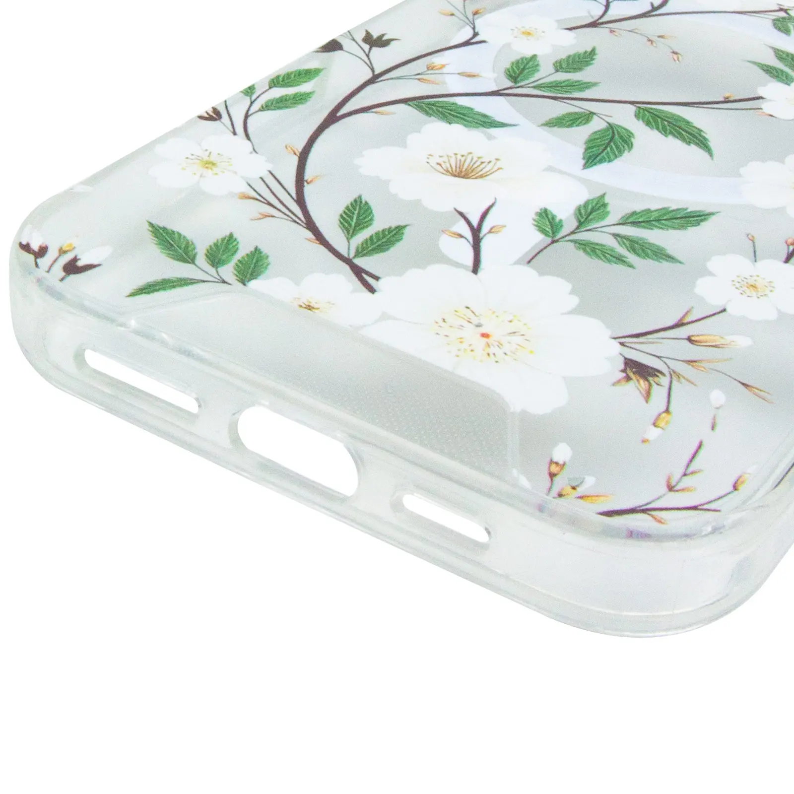 TPU+PC чехол Clear Garden with MagSafe для Apple iPhone 17 Pro (6.3"), White Gardenia 4, TPU+PC, купить оптом с доставкой