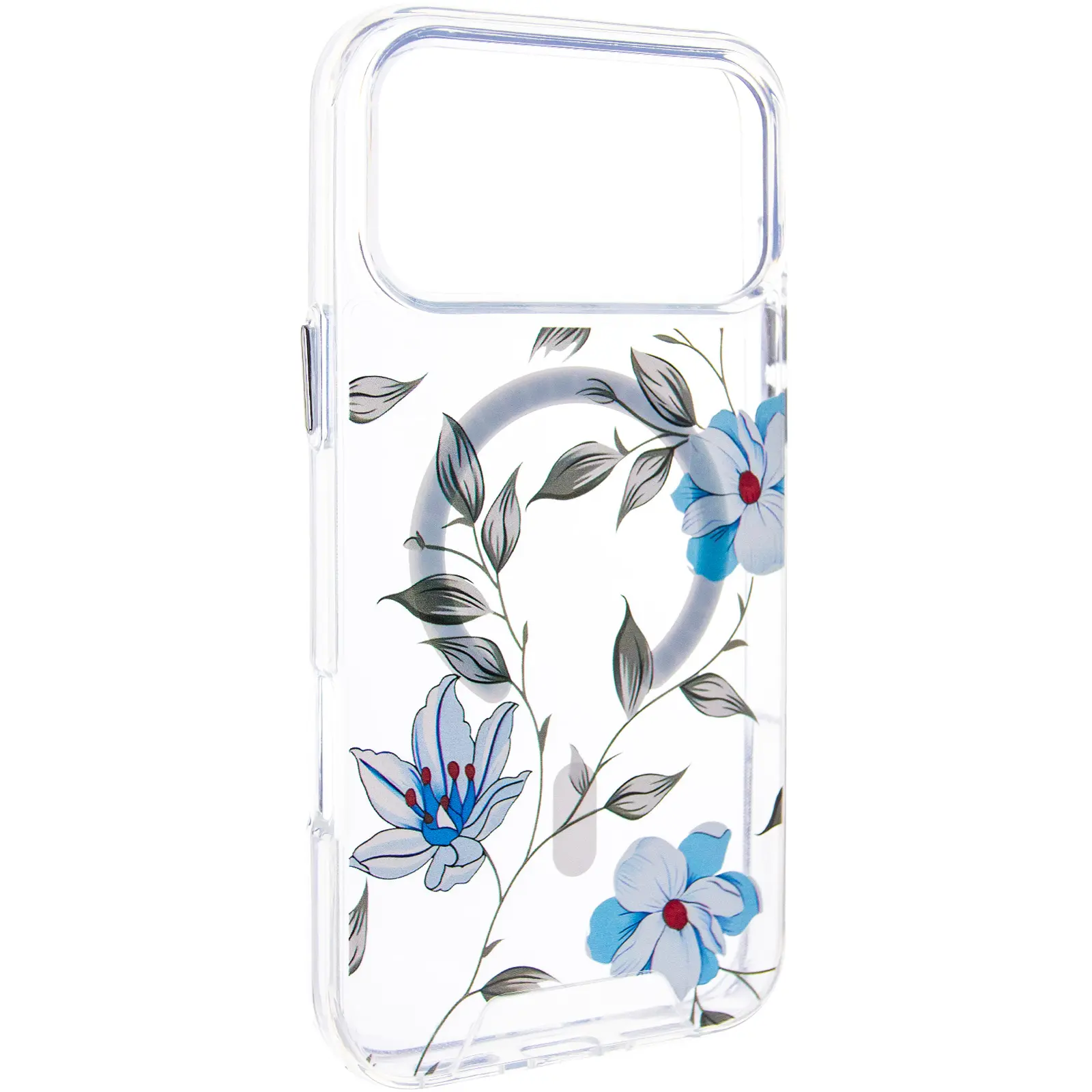 TPU+PC чехол Clear Garden with MagSafe для Apple iPhone 17 Pro Max (6.9"), Blue Blossom, TPU+PC, купить оптом с доставкой
